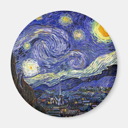 Vincent Van Gogh - De Sterrennacht Fine Art Magneet (Voorkant)