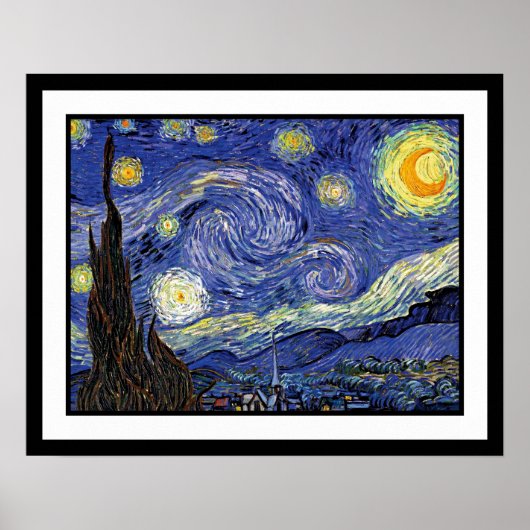 Vincent Van Gogh - De Sterrennacht Fine Art Poster (Voorkant)