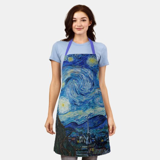 Vincent van Gogh De Sterrennacht Fine Art Schort (Gedragen)