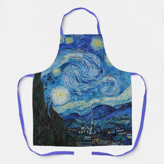 Vincent van Gogh De Sterrennacht Fine Art Schort (Voorkant)