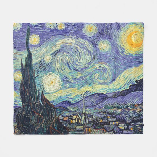 Vincent Van Gogh De Sterrennacht  Fleece Deken (Voorkant (Horizontaal))