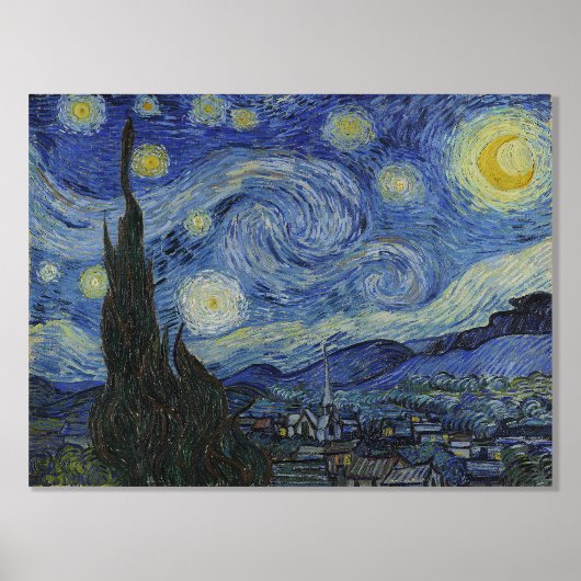 Vincent Van Gogh, de Sterrennacht Folie Afdrukken (Voorkant)