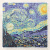 Vincent Van Gogh/ De Sterrennacht Glazen Onderzetter (Voorkant)