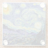 Vincent Van Gogh/ De Sterrennacht Glazen Onderzetter (Achterkant)