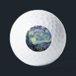 Vincent Van Gogh/ De Sterrennacht Golfballen<br><div class="desc">Vincent van Gogh de Sterrennacht. Dit is een oud meesterwerk van de Nederlandse meesterschilder Vincent Van Gogh was een Nederlandse post-impressionistische schilder. Nachtlandschap. Op de voorgrond staat een boom. De stad ligt in het midden. Bergen op de achtergrond. Er is een maan aan de hemel. sterren en wolken. Dit afbeelding...</div>