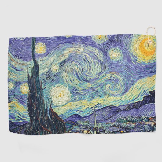 Vincent Van Gogh/ De sterrennacht     Golfhanddoek (Horizontaal)