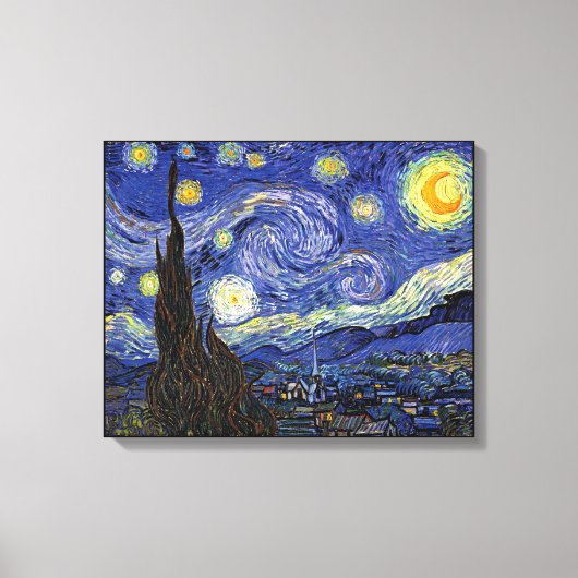 Vincent Van Gogh - de Sterrennacht is zeer groot Canvas Afdruk (Voorkant)