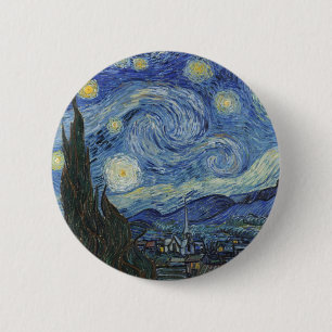 Vincent van Gogh   De Sterrennacht, juni 1889 Ronde Button 5,7 Cm