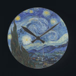 Vincent van Gogh | De Sterrennacht, juni 1889 Ronde Klok<br><div class="desc">VAN GOGH->Post-Impressionist, sterren, ster, nocturne, landschap, kerkspire, maan, maanlicht, boom, hemel, kosmisch, St, Remy, Provence, French, Saint-Remy, Post-Impressionism, iconic\\The Sterrennacht, juni 1889 (olie op doek), Gogh, Vincent van (1811111118111111111111111111111111111111111111211211111222211111111111111221111 53-90) / Museum of Modern Art, New York, VS / The Bridgeman Art Library | Collectie Afbeelding nummer: XOS702746</div>