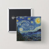 Vincent van Gogh | De Sterrennacht, juni 1889 Vierkante Button 5,1 Cm (Voorkant /achterkant)
