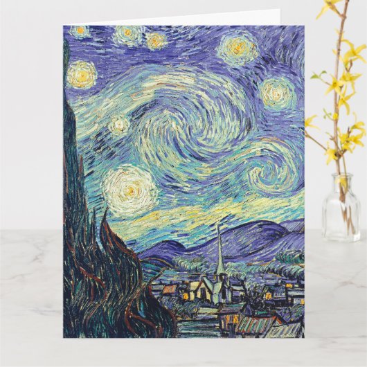 Vincent Van Gogh De Sterrennacht Kaart (Gele Bloem)