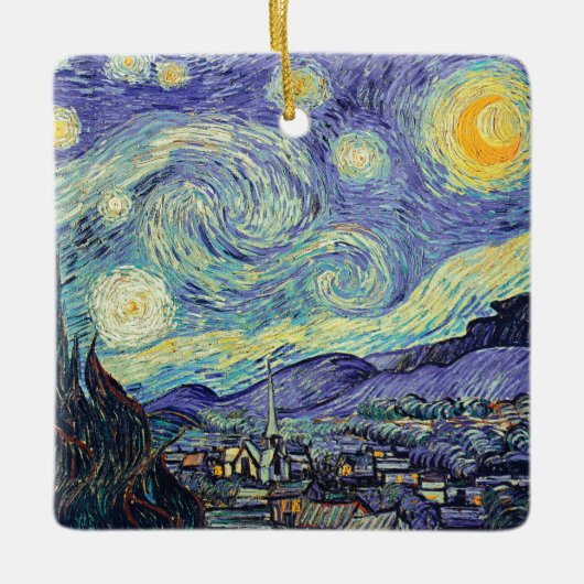 Vincent Van Gogh De Sterrennacht Keramisch Ornament (Voorkant)