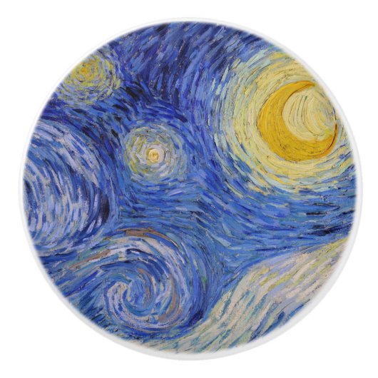 Vincent Van Gogh - De sterrennacht Keramische Knop (Voorkant)