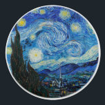 Vincent Van Gogh De Sterrennacht Keramische Knop<br><div class="desc">Vincent van Gogh is de Sterrennacht</div>