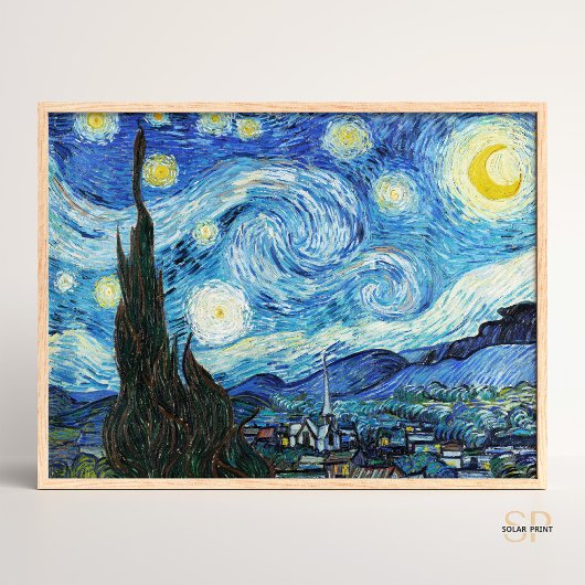 Vincent van Gogh De Sterrennacht Kunstdruk Retro Poster