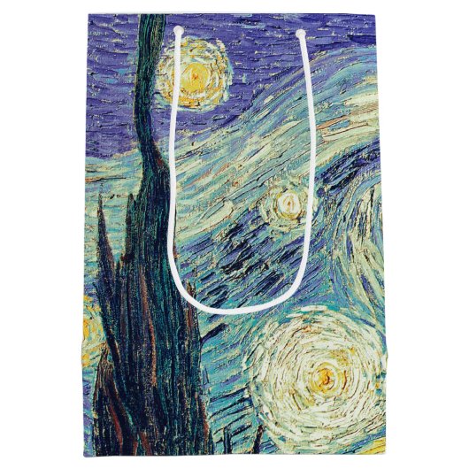 Vincent Van Gogh De Sterrennacht Medium Cadeauzakje (Achterkant)