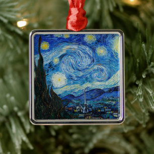 Vincent Van Gogh De Sterrennacht Metalen Ornament