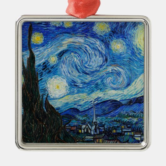 Vincent Van Gogh De Sterrennacht Metalen Ornament (Voorkant)