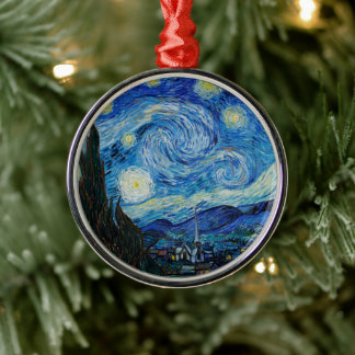 Vincent Van Gogh De Sterrennacht Metalen Ornament