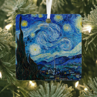 Vincent Van Gogh De Sterrennacht Metalen Ornament