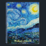 Vincent van Gogh, De Sterrennacht Monogram Notitieboek<br><div class="desc">De Sterrennacht (1889) van Vincent van Gogh met een monogram naamontwerp. Pas de jouw naam aan,  wijzig de tekst-,  kleur- en lettertypestijl met de optie Pas deze verder aan.</div>