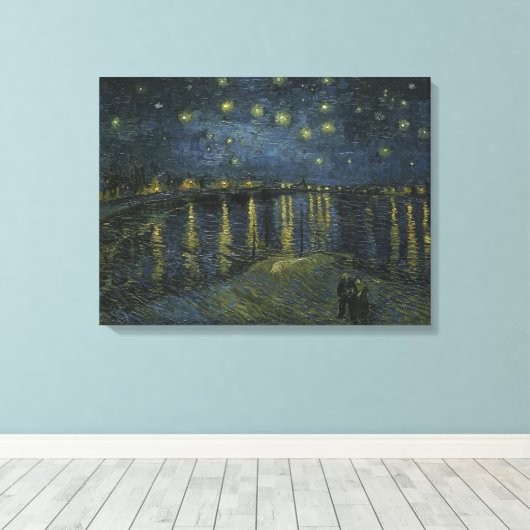 Vincent van Gogh, De Sterrennacht over de Rhône Canvas Afdruk (Insitu (Houten vloer))