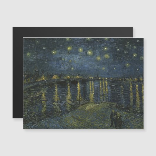 Vincent van Gogh, De Sterrennacht over de Rhône Magnetische Uitnodiging (Voorkant / Achterkant)