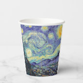 Vincent Van Gogh/ De Sterrennacht Papieren Bekers (Achterkant)