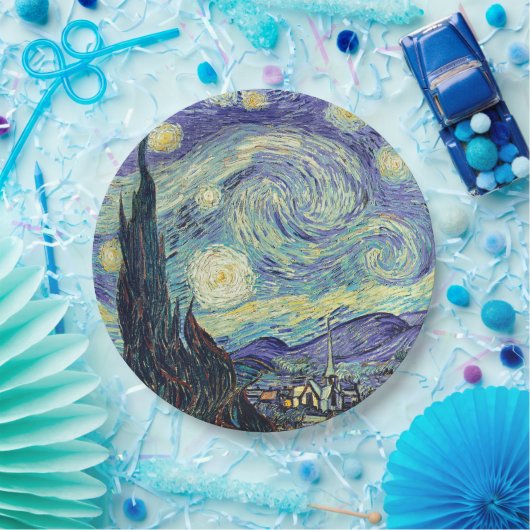 Vincent Van Gogh De Sterrennacht Papieren Bordje (Feest)