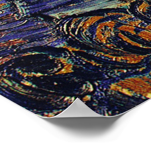 Vincent Van Gogh De Sterrennacht Poster (Hoek)