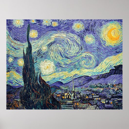 Vincent Van Gogh De Sterrennacht Poster (Voorkant)