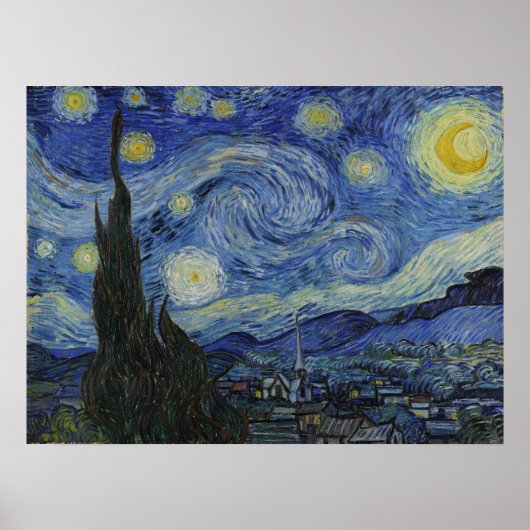 Vincent Van Gogh, de Sterrennacht Poster (Voorkant)