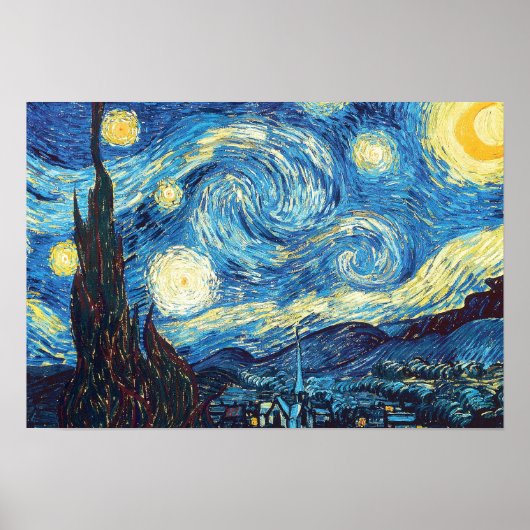 Vincent Van Gogh, de Sterrennacht Poster (Voorkant)