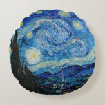 Vincent Van Gogh De Sterrennacht Rond Kussen<br><div class="desc">Vincent van Gogh is de Sterrennacht</div>