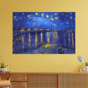 Vincent Van Gogh, De sterrennacht-schilderij Canvas Afdruk