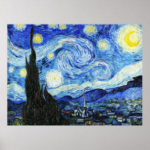 Vincent Van Gogh, De sterrennacht-schilderij Poster