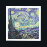Vincent Van Gogh De Sterrennacht Servet<br><div class="desc">Vincent van Gogh de Sterrennacht. Dit is een oud meesterwerk van de Nederlandse meesterschilder Vincent Van Gogh was een Nederlandse post-impressionistische schilder. Nachtlandschap. Op de voorgrond staat een boom. De stad ligt in het midden. Bergen op de achtergrond. Er is een maan aan de hemel. sterren en wolken. Dit afbeelding...</div>