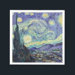 Vincent Van Gogh De Sterrennacht Servet<br><div class="desc">Vincent van Gogh de Sterrennacht. Dit is een oud meesterwerk van de Nederlandse meesterschilder Vincent Van Gogh was een Nederlandse post-impressionistische schilder. Nachtlandschap. Op de voorgrond staat een boom. De stad ligt in het midden. Bergen op de achtergrond. Er is een maan aan de hemel. sterren en wolken. Dit afbeelding...</div>