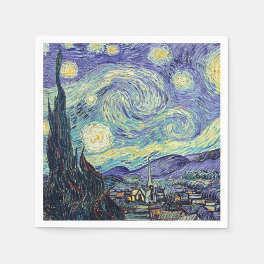 Vincent Van Gogh De Sterrennacht Servet (Voorkant)