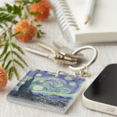 Vincent Van Gogh De Sterrennacht Sleutelhanger (Voorkant Rechts)