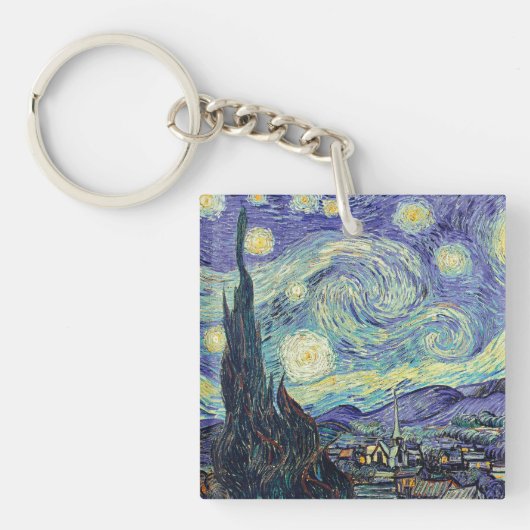 Vincent Van Gogh De Sterrennacht Sleutelhanger (voorkant)