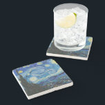 Vincent Van Gogh De Sterrennacht Stenen Onderzetter<br><div class="desc">Vincent van Gogh is de Sterrennacht</div>