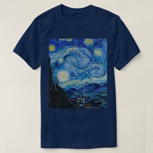 Vincent Van Gogh De Sterrennacht T-shirt (Design voorkant)