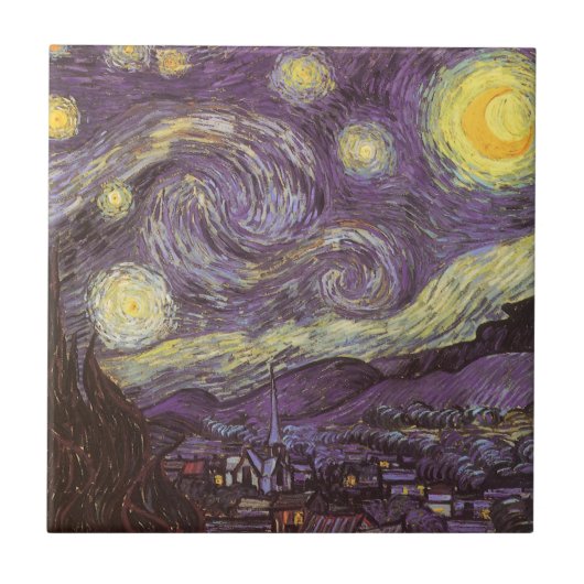 Vincent van Gogh - De sterrennacht Tegeltje (Voorkant)