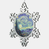 Vincent Van Gogh De Sterrennacht Tin Sneeuwvlok Ornament (Rechts)