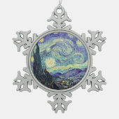 Vincent Van Gogh De Sterrennacht Tin Sneeuwvlok Ornament (Voorkant)