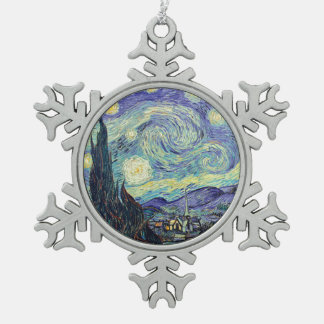 Vincent Van Gogh De Sterrennacht Tin Sneeuwvlok Ornament