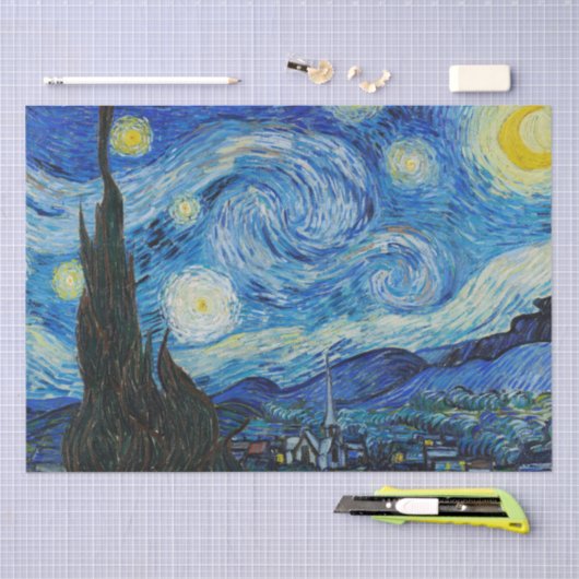 Vincent Van Gogh De Sterrennacht Tissuepapier (Craft)
