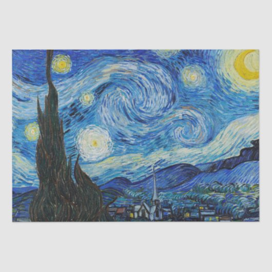 Vincent Van Gogh De Sterrennacht Tissuepapier (Voorkant)
