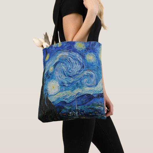 Vincent Van Gogh De Sterrennacht Tote Bag (Dichtbij)